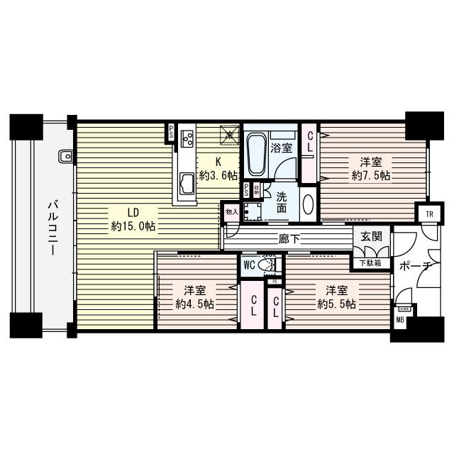 キングマンション大阪ベイの間取図