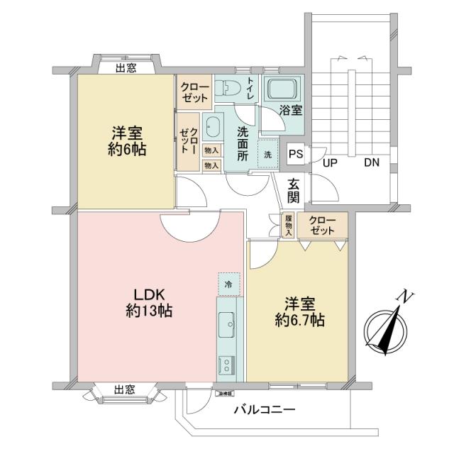 東急ドエル新検見川ビレジ2号棟の間取図