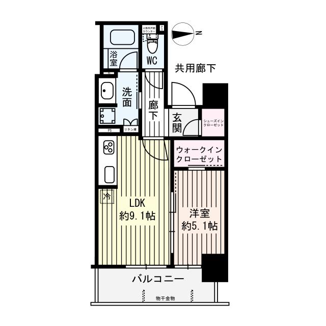 ブランズタワー・ウェリス心斎橋SOUTHの間取図
