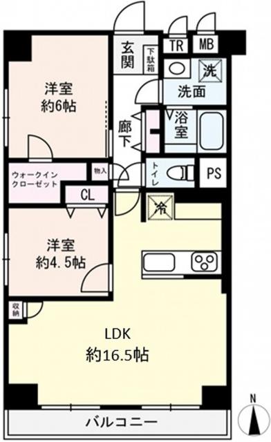 さんくれーる茨木B棟の間取図