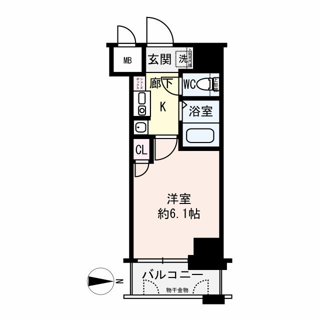 エステムコート新神戸エリタージュの間取図