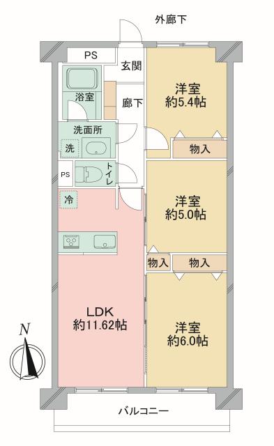 新松戸中央パークハウスD棟の間取図
