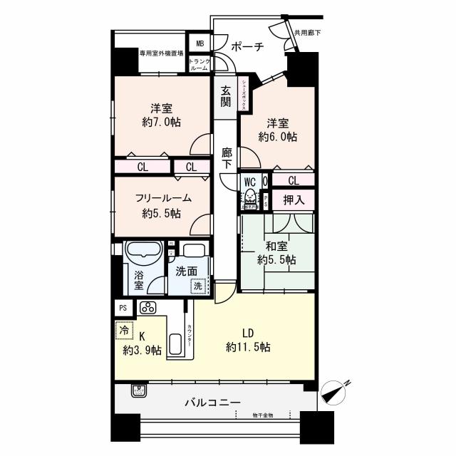 キングマンション大阪ベイの間取図