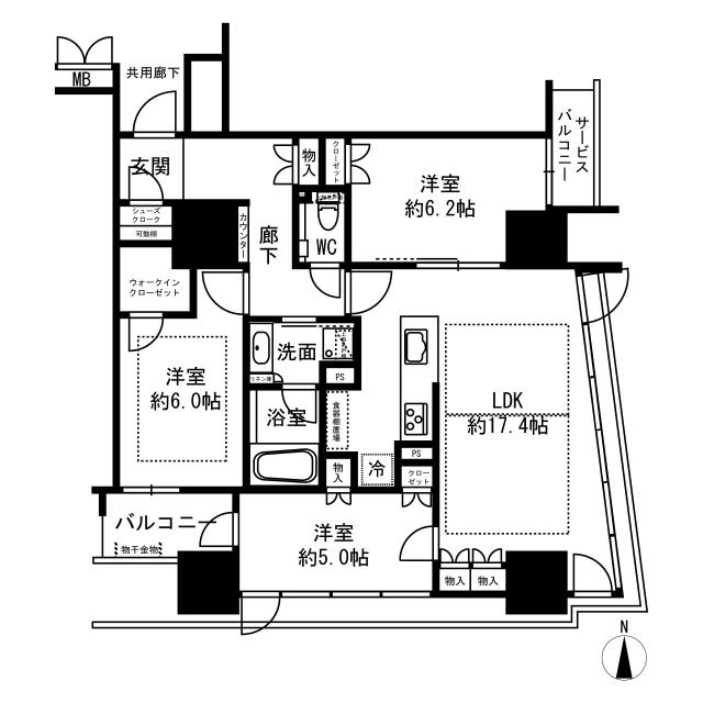 プレミストタワー靭本町の間取図