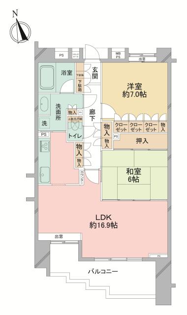 クリオ上大岡十壱番館の間取図