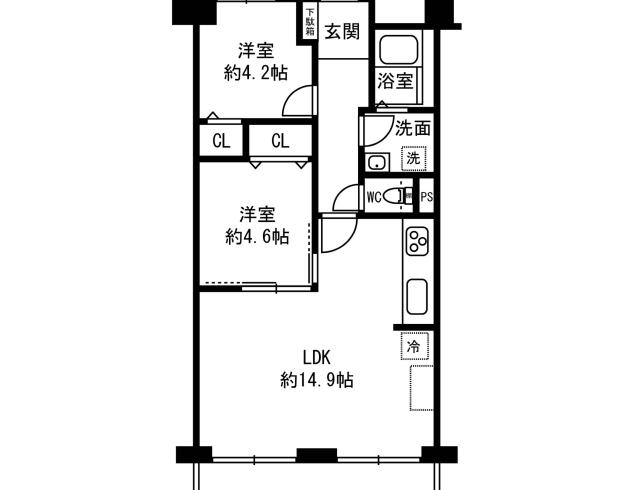 サン三国マンションの間取図