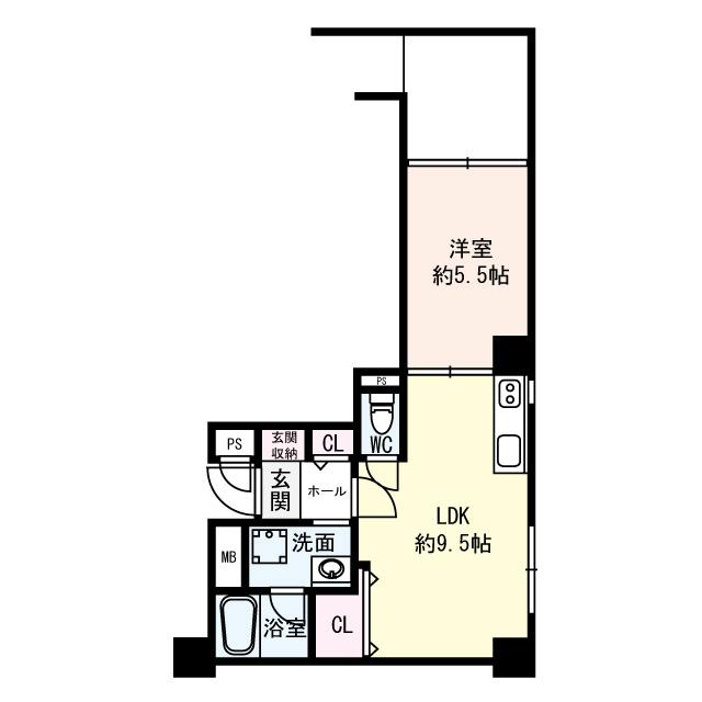 ライオンズマンション上六第二の間取図