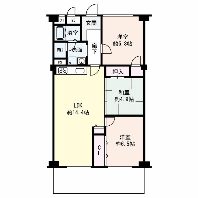 コスモハイツ六甲台の間取図