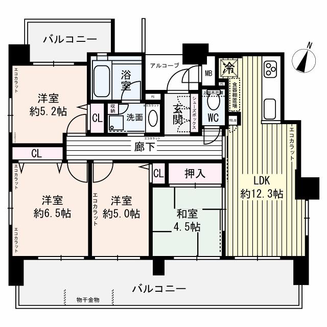 ワコーレ六甲渓桜館の間取図