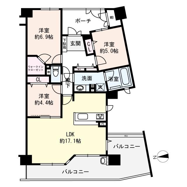 ローレルスクエア都島エル・フラッツ1番館の間取図