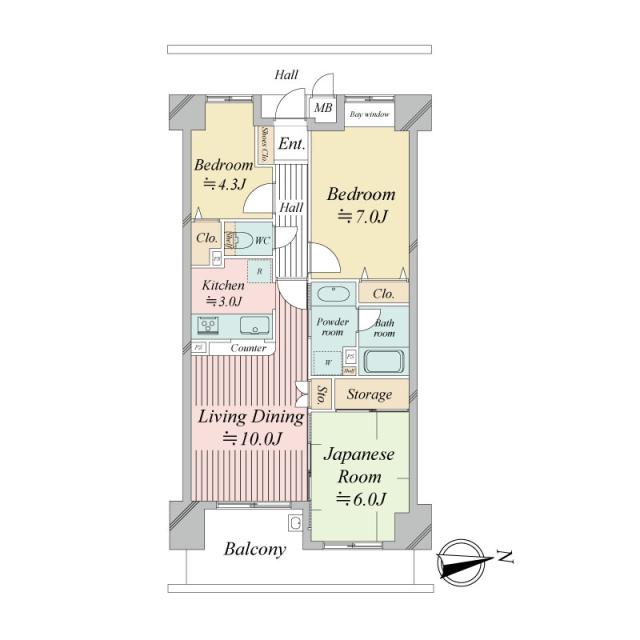ヴィルヌーブガーデンズ綾瀬の間取図