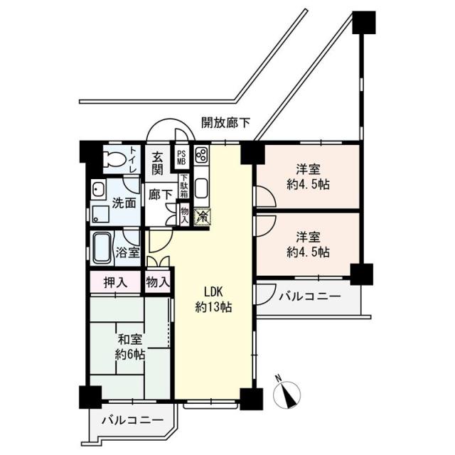 ドエル南塚口A棟の間取図