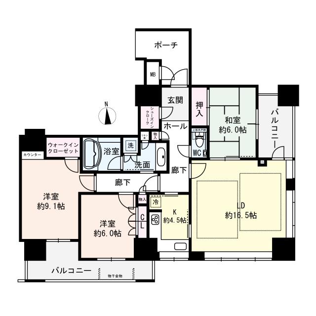 ディーグランセ上町台ハイレジデンスの間取図