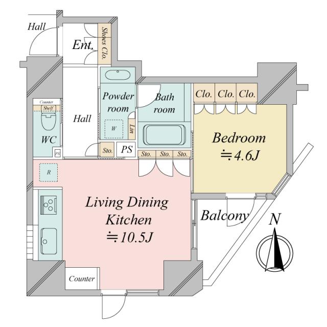 プレミスト新宿都庁前の間取図