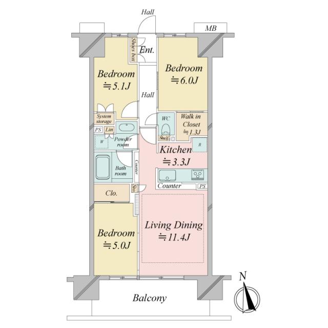リビオシティ・ルネ葛西の間取図