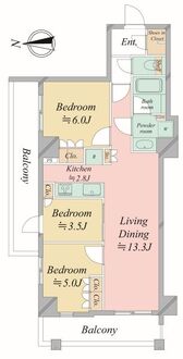 オープンレジデンシア平和台テラスの間取図