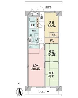 新松戸中央パークハウスD棟の間取図