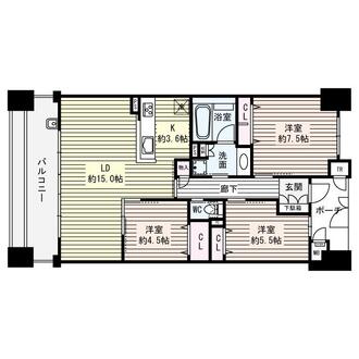 キングマンション大阪ベイの間取図