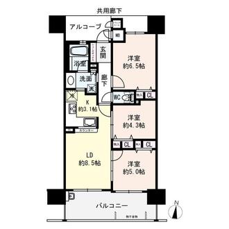 キングマンション都島リバーコートの間取図