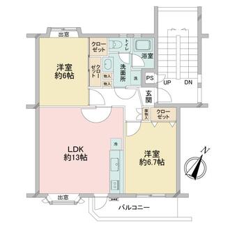 東急ドエル新検見川ビレジ2号棟の間取図