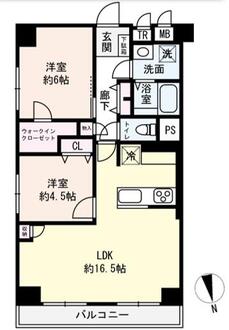 さんくれーる茨木B棟の間取図