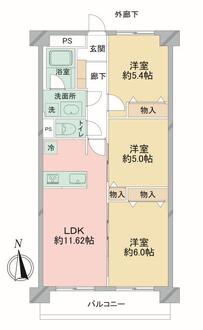 新松戸中央パークハウスD棟の間取図
