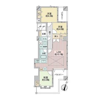 ワコーレアーバンフラッツ三宮東の間取図