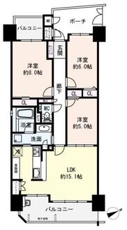 キングマンション天王寺舟橋町の間取図