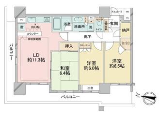ライオンズマンションコスタ・タワー浦和の間取図
