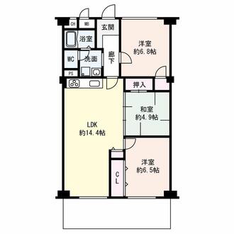 コスモハイツ六甲台の間取図