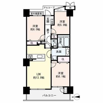 モンセーヌ住吉川公園1番館の間取図