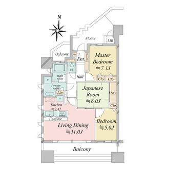 DグラフォートスカイレジデンスIの間取図