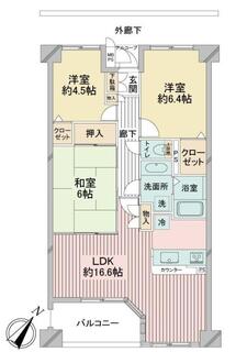 カザベーラ武蔵浦和の間取図