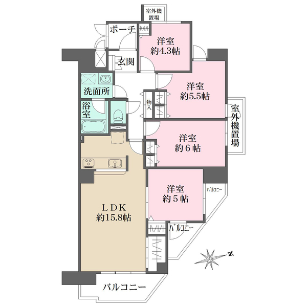 ファミールハイツ京都伏見の間取図