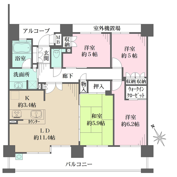 アルス京都六地蔵リスタシアの間取図