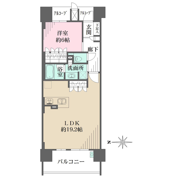四条烏丸クロスマークの間取図