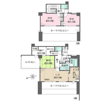 ルネス・ピース清水南の間取図