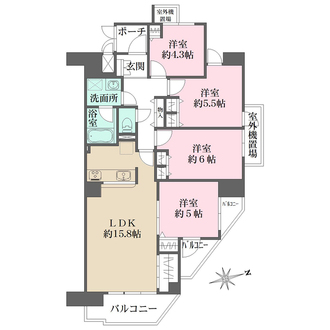 ファミールハイツ京都伏見の間取図