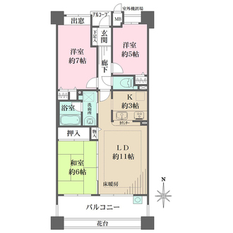 ファミール二条ステーションサイドの間取図