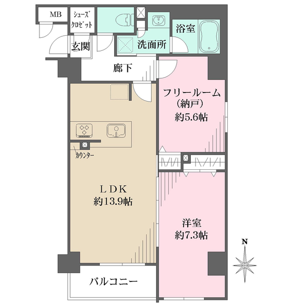 プレサンス上町台夕陽丘の間取図