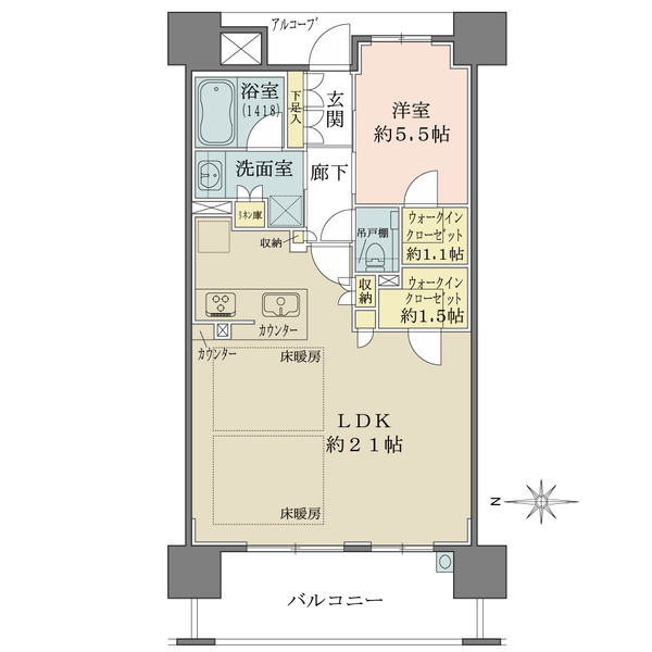 ザ・パークハウス谷町五丁目の間取図