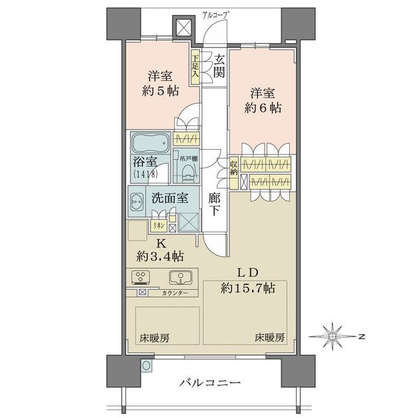 ザ・パークハウス谷町五丁目の間取図