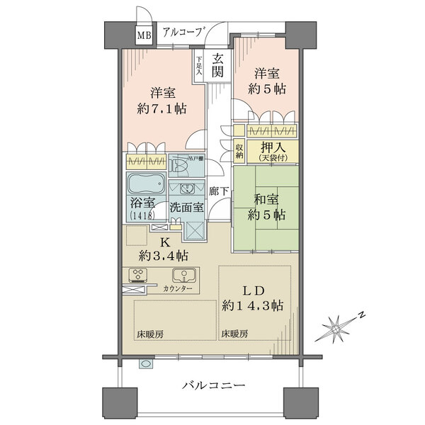堺東ヴューモの間取図
