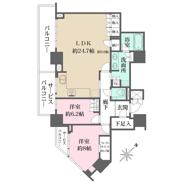 グランドメゾン上町台レジデンスタワーの間取図