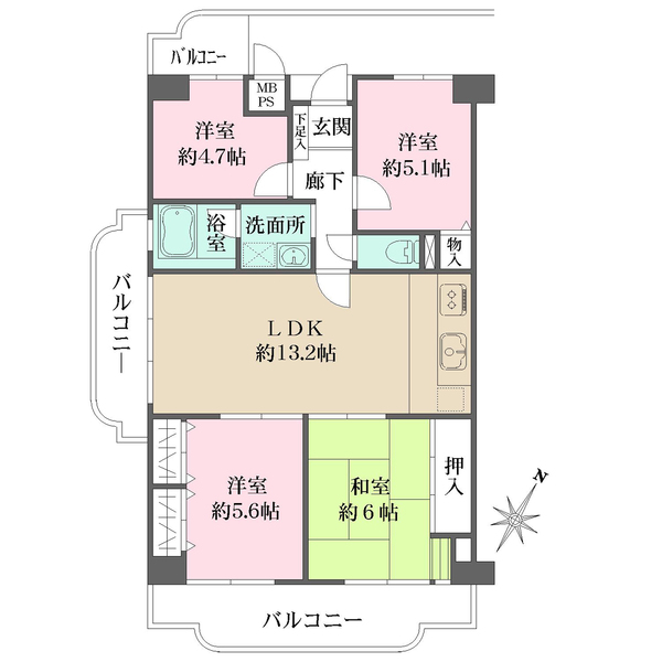 南花台アーバンコンフォートの間取図