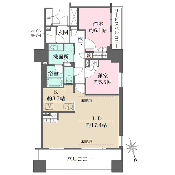 ローレルタワー心斎橋の間取図