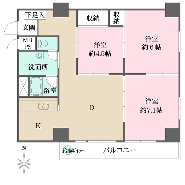 内本町コーポの間取図