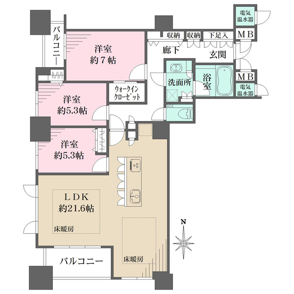 上本町ヒルズマークの間取図