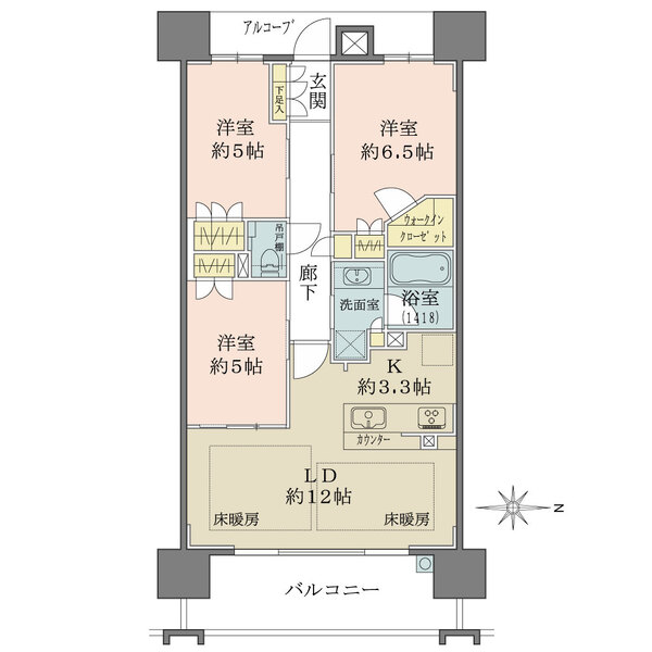 ザ・パークハウス谷町五丁目の間取図