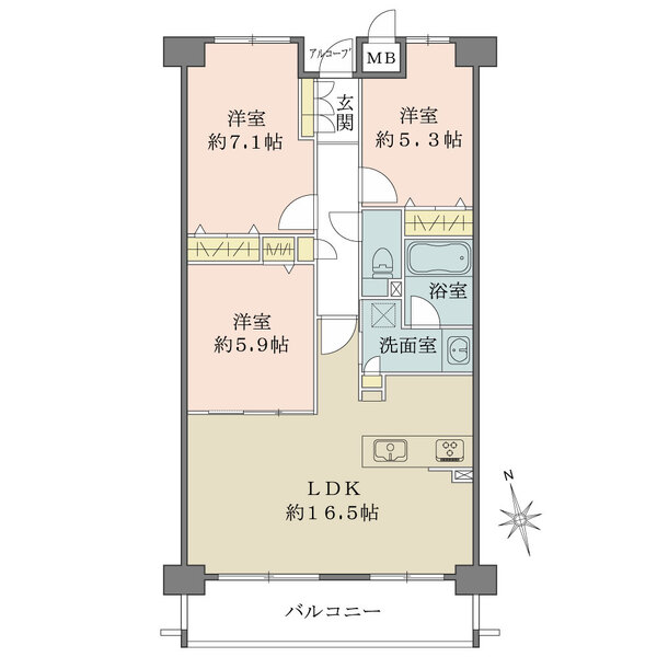 コスモあべの坂ガーデンズの間取図
